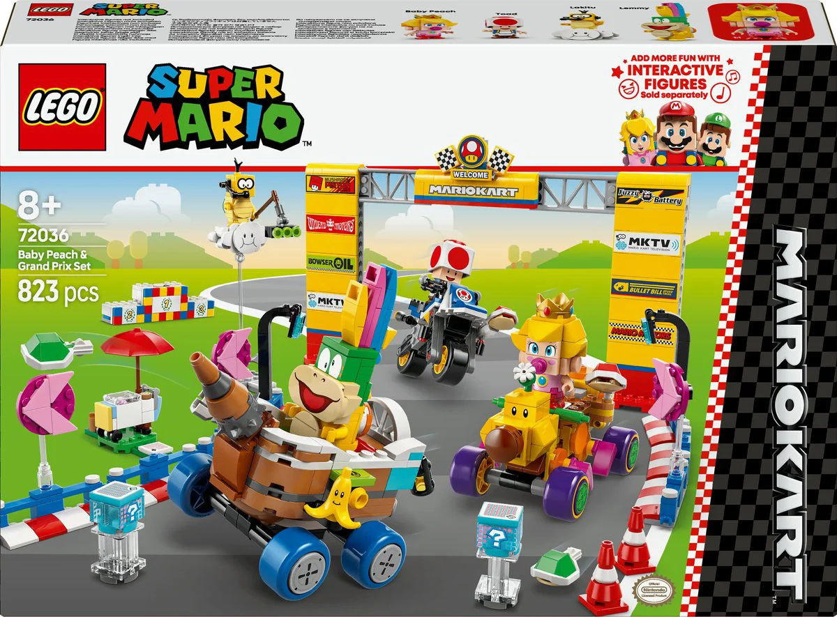 LEGO Super Mario: Mario Kart Baby Peach en Grand Prix set 72036