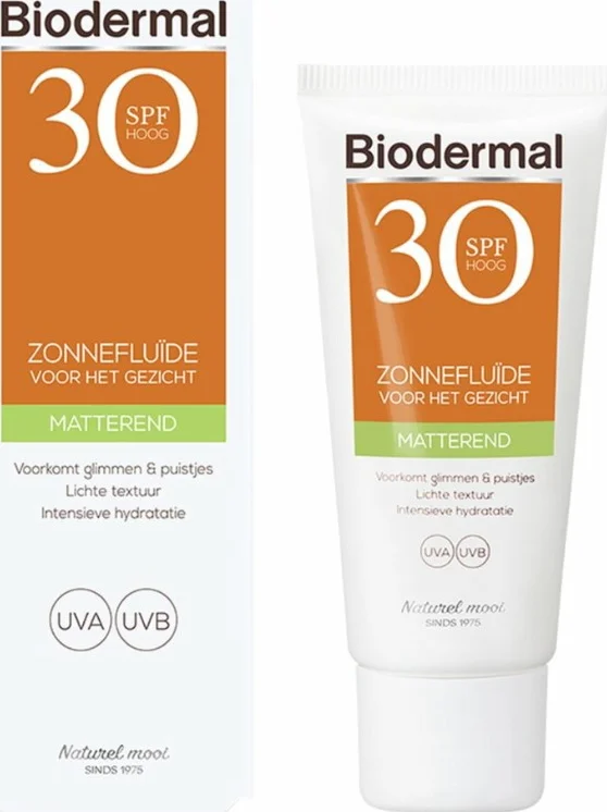 Biodermal Matterende Zonnefluïde Gezicht SPF30 40 ML