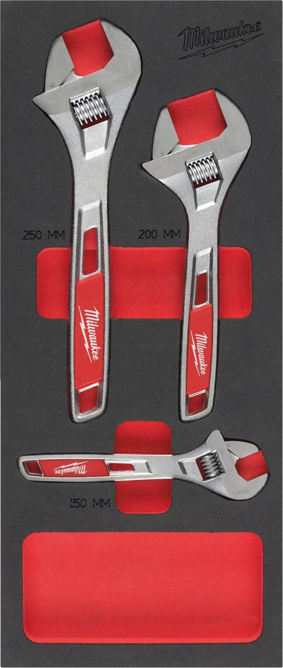 Milwaukee TOOLGUARD™ Foam inlay verstelbare moersleutelset 3-delig - 4932492397