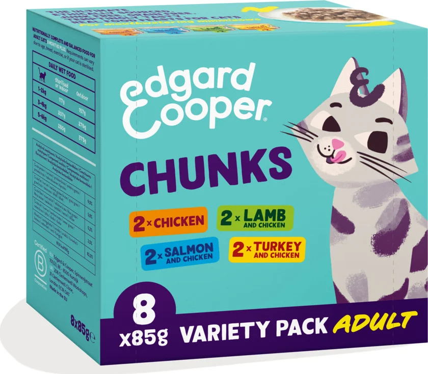 Edgard & Cooper Kattenvoer Adult Multipack 8 x 85 gr