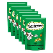 6x Catisfactions Kattensnack Kattenkruid 60 gr