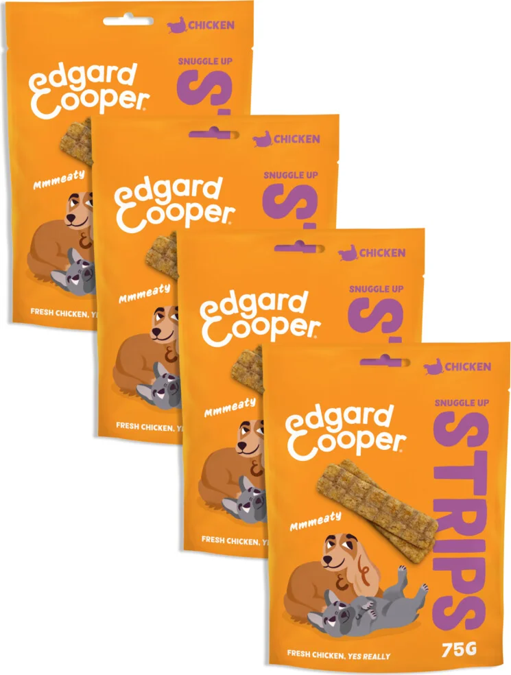 4x Edgard & Cooper Adult Strips Kip 75 gr