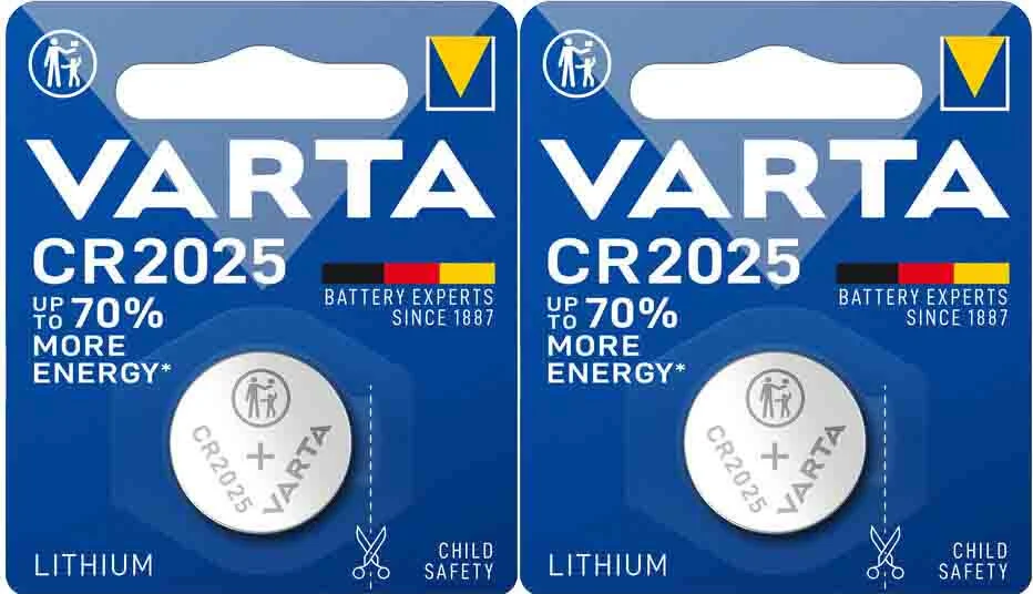 2x Varta Lithium Coin CR2025 Blister