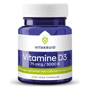 Vitakruid Vitamine D3 75 Mcg 3000Ie 60 vegacapsules