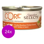 24x Wellness Core Kattenvoer Signature Selects Chunky Kip - Kalkoen 79 gr