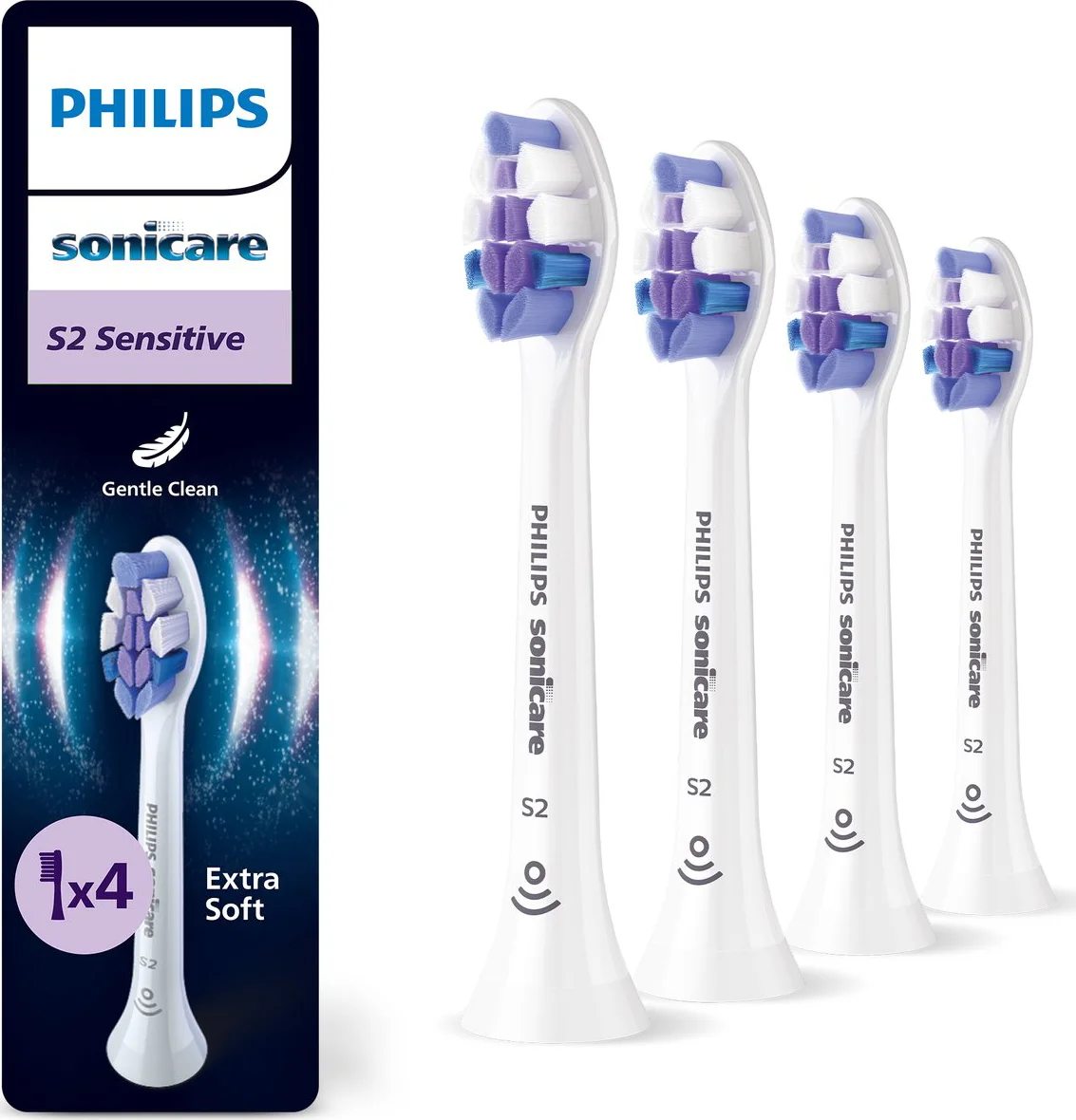 Philips Sonicare Opzetborstels S2 Sensitive Wit 4 stuks