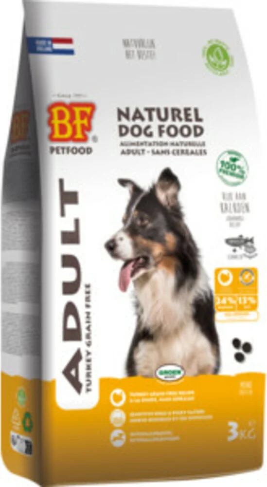 4x BF Petfood Adult Graanvrij Hondenvoer Kalkoen 3 kg