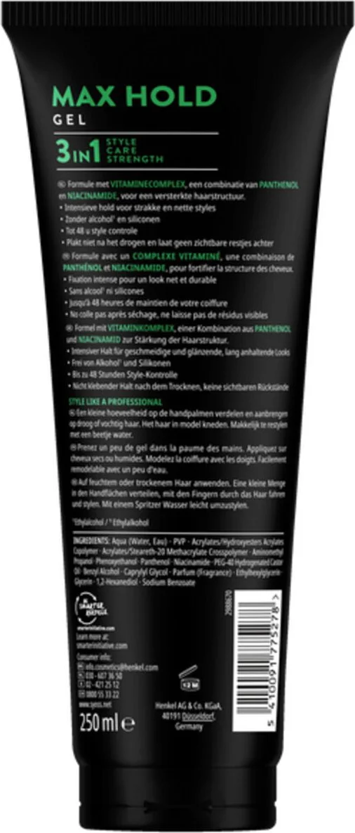 Syoss Max Hold Haargel 250 ml