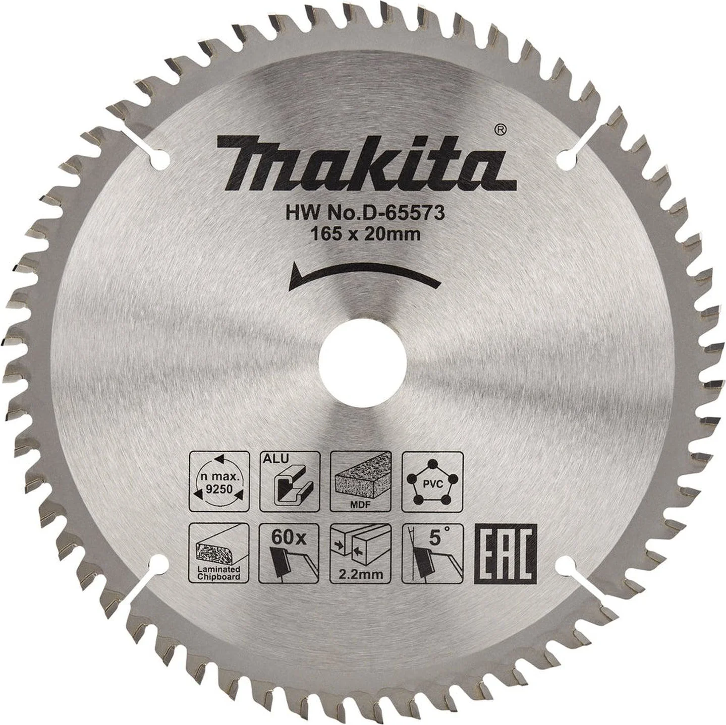 Makita Afkortzaagblad Universeel | Standaard | Ø 165mm Asgat 20mm 60T - D-65573