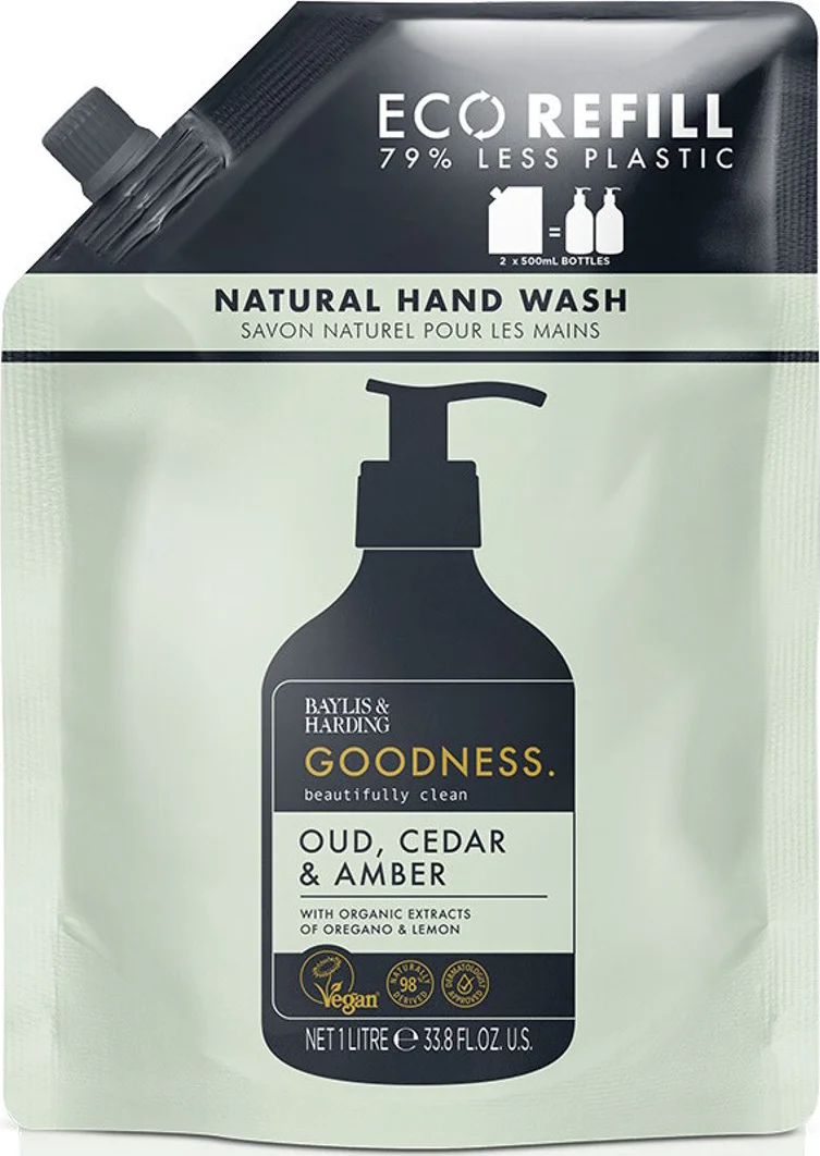 Baylis & Harding Handzeep Oud, Cedar & Amber 1LT