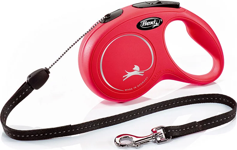 Flexi New Classic Koord - Hondenriem - Rood - S - 8 m - <12 kg