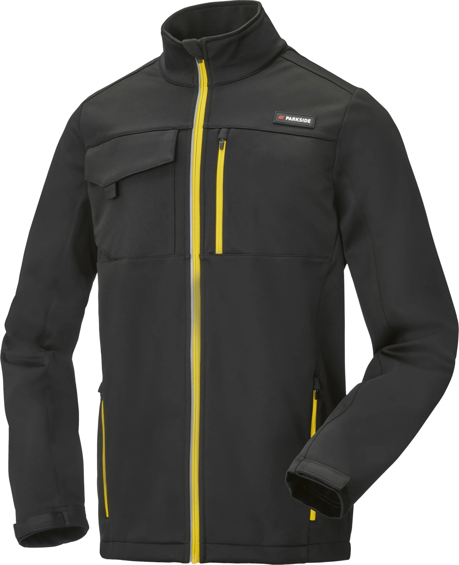 PARKSIDE Heren softshell jas (Zwart/geel, XL)
