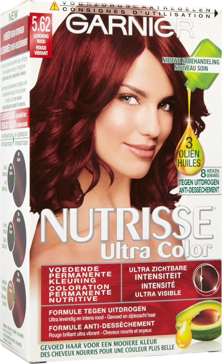Garnier Nutrisse Ultra Color Permanente Haarkleuring 5.62 Levendig Rood