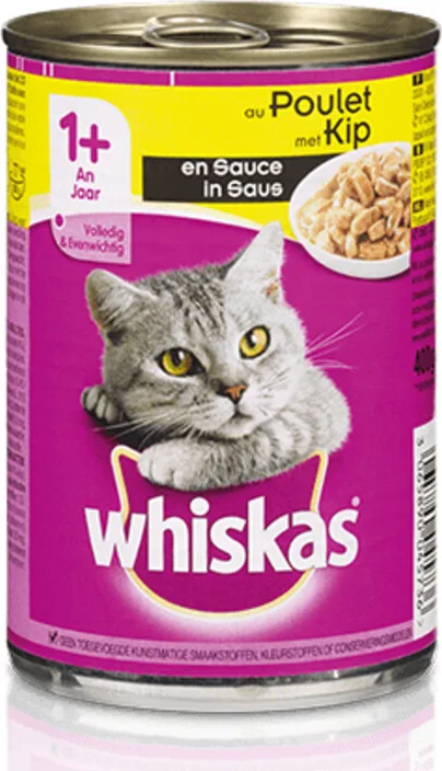 Whiskas Blik Adult Brokjes in Saus Kip 400 gr