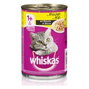 Whiskas Blik Adult Brokjes in Saus Kip 400 gr