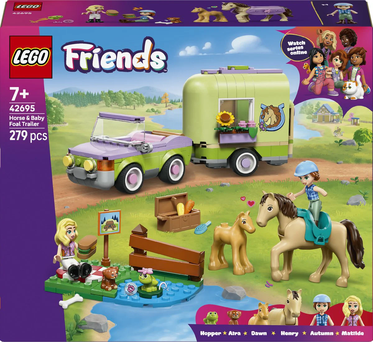 LEGO Friends Trailer met paard en veulen 42695