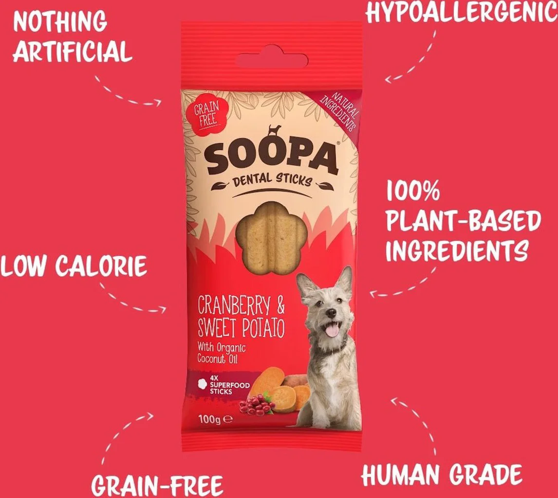 Soopa Dental Sticks Cranberry & Sweet Potato