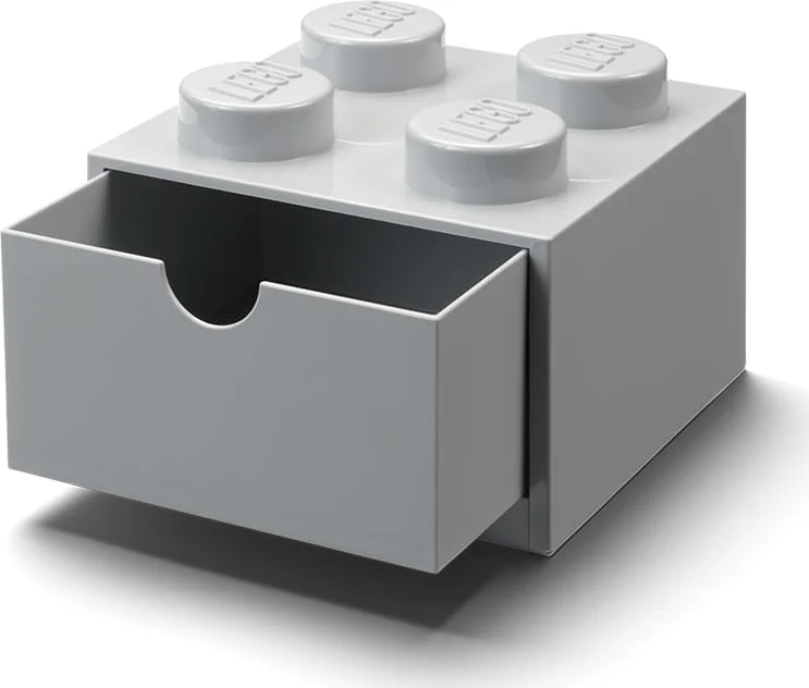 LEGO Bureaulade met 4 noppen - grijs