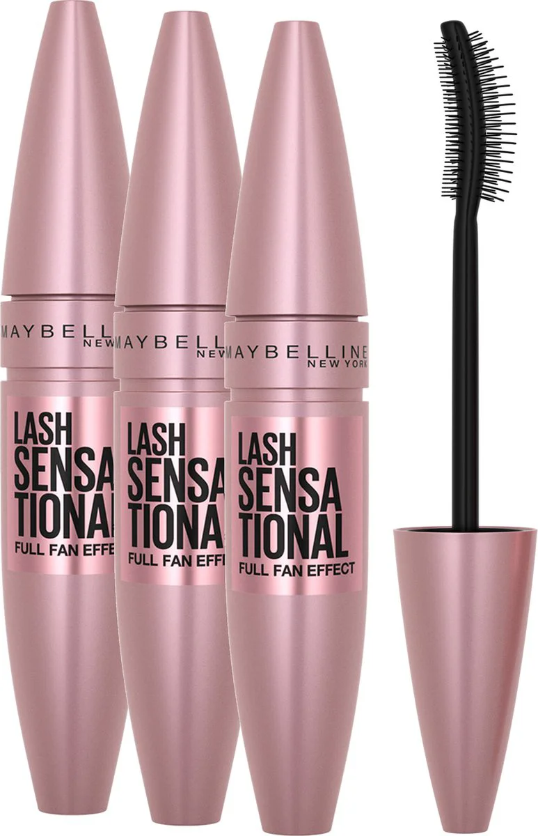 3x Maybelline Lash Sensational Mascara Very Black