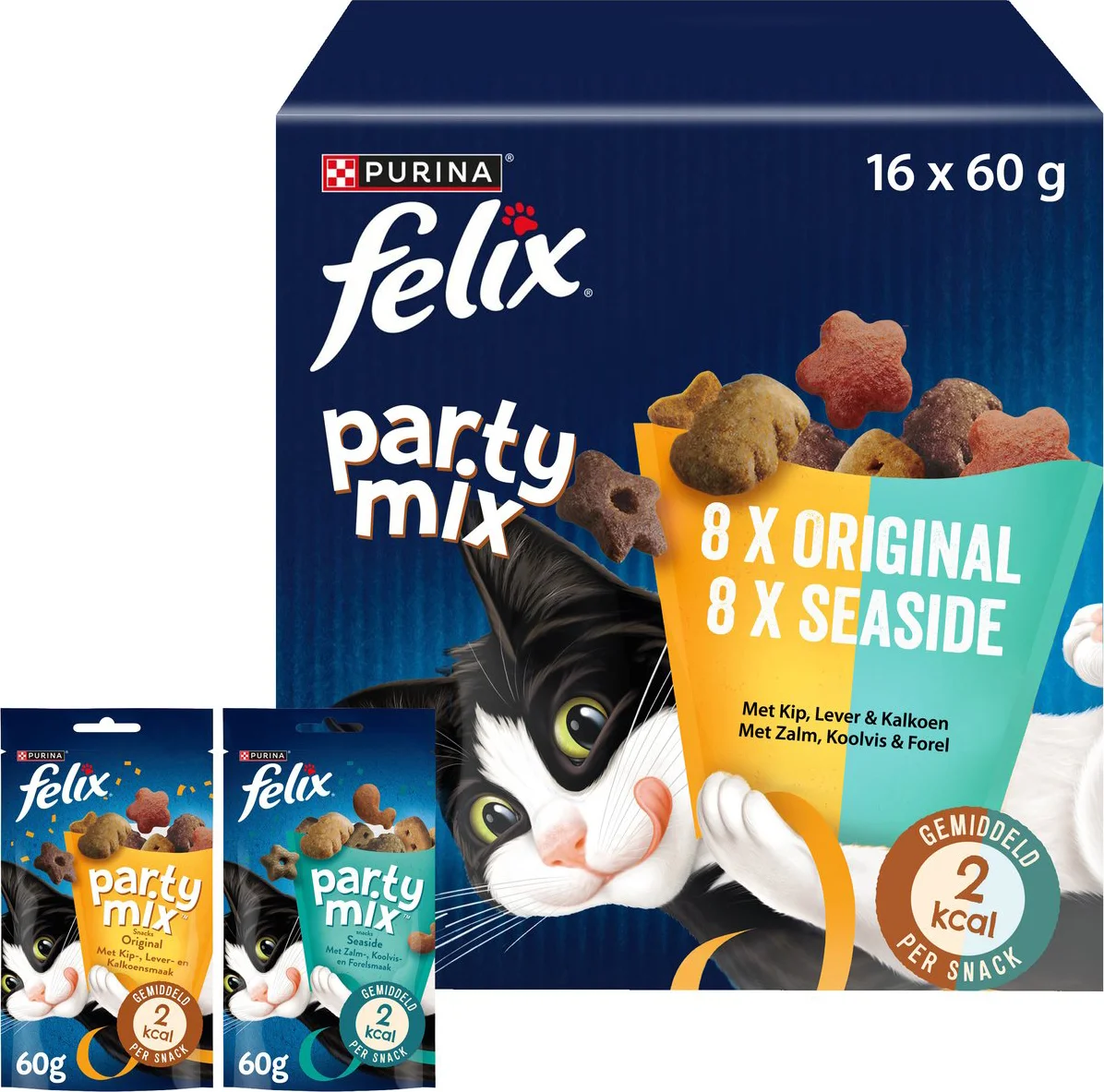 Felix Kattensnack Party Mix Multipack 16 x 60 gr