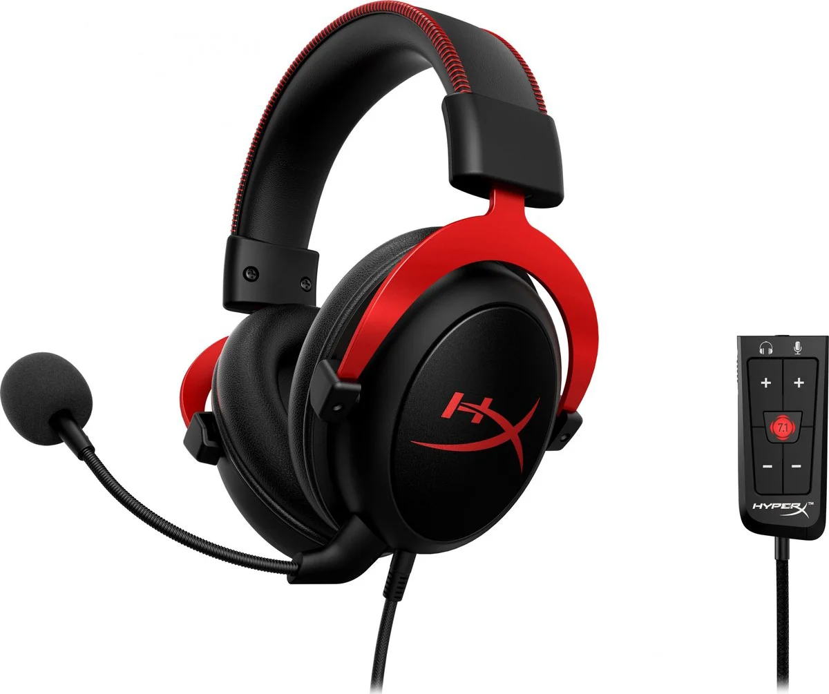HyperX Cloud II - Bedrade Gaming Headset - Geschikt voor PC/PS5/PS4/Switch - Rood