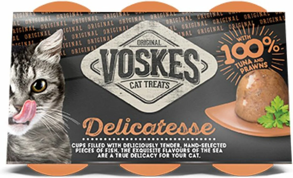 12x Voskes Tender Pieces Tonijn - Garnalen 6 x 25 gr