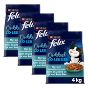 4x Felix Kattenvoer Droog Dubbel Zo Lekker Adult Zalm & Zeevis 4 kg