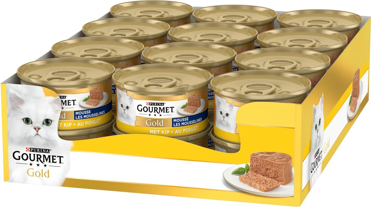 24x Gourmet Gold Kattenvoer Nat Mousse Kip 85 gr