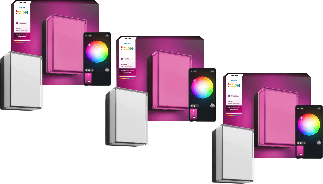 Philips Hue Scenova Muur- en Plafondlamp Buiten 3-Pack
