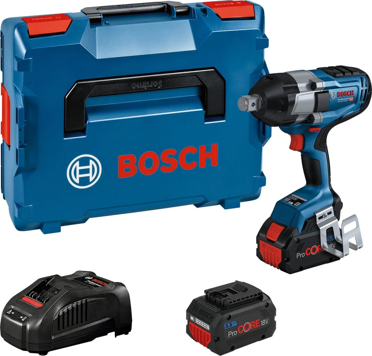 Bosch Professional GDS 18V-1050 H Accu slagmoersleutel 1050Nm 3/4" frictiering 18V 5.5Ah BITURBO in L-Boxx - 06019J8503