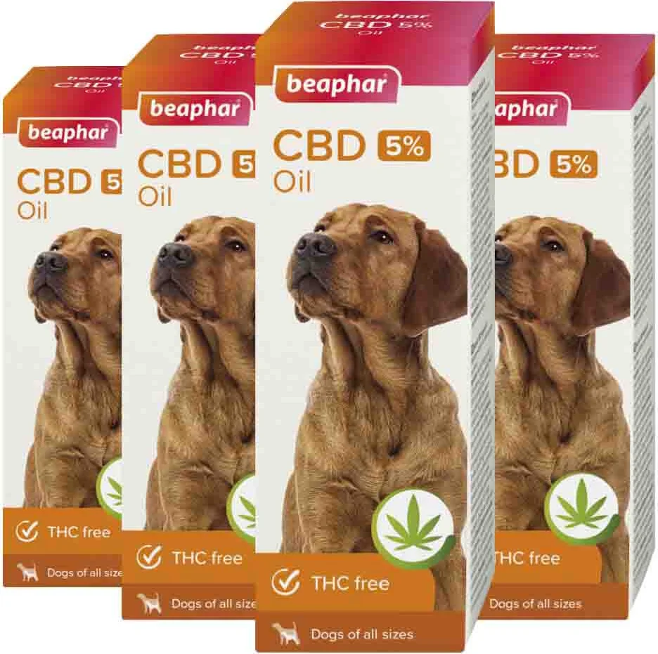 4x Beaphar Cbd-Olie Hond 5% 10 ml