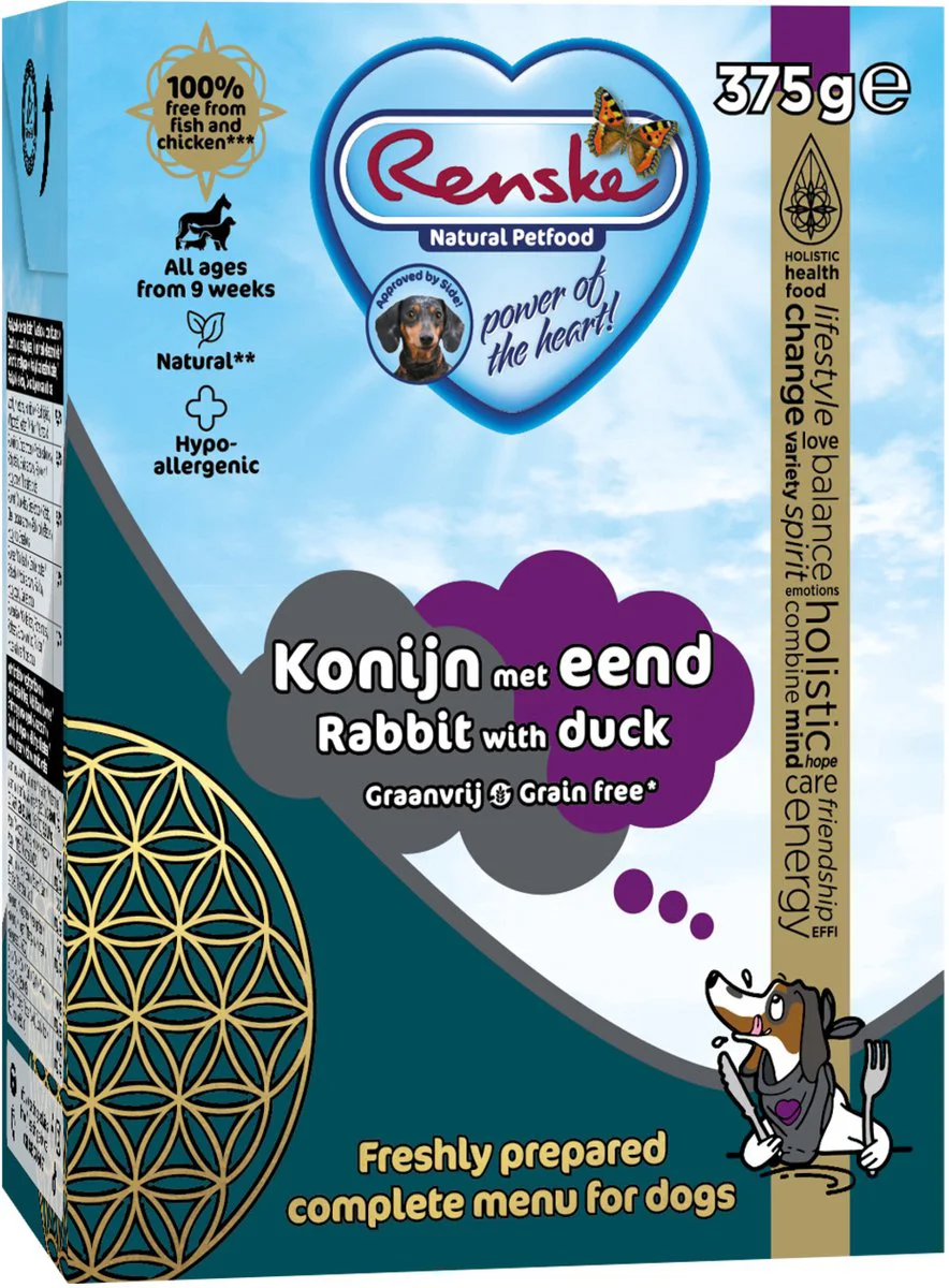 Renske Vers Graanvrij Tetra Hondenvoer Nat Konijn met Eend 375 gr