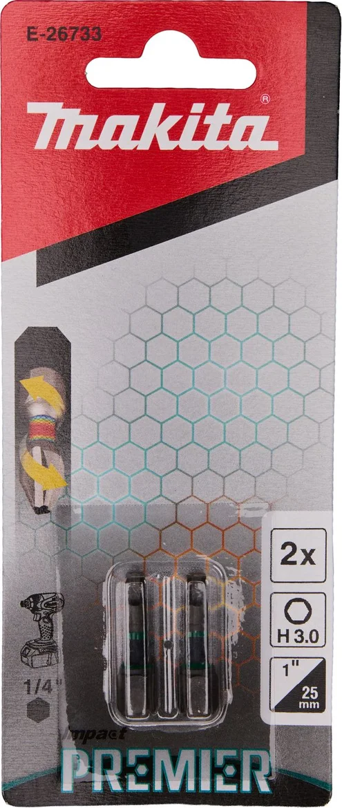 Makita E-26733 Impact Premier Slagschroefbit H3 x 25 mm 2 stuks