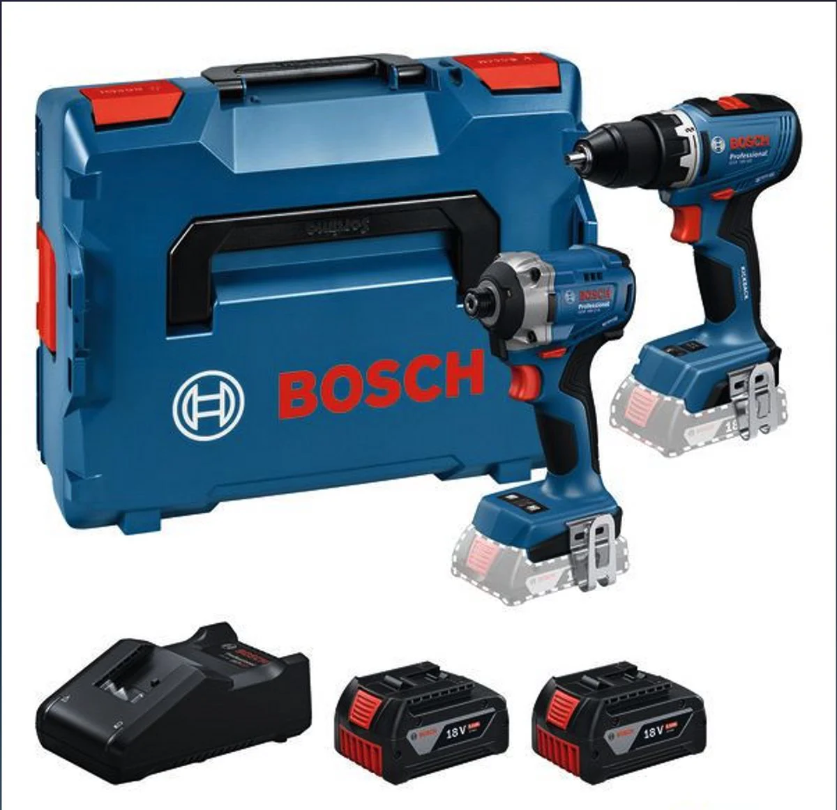 Bosch Professional Accu combiset 2-delig GSR 18V-65 + GDR 18V-215 18V 5.0Ah in L-Boxx - 0615A50090