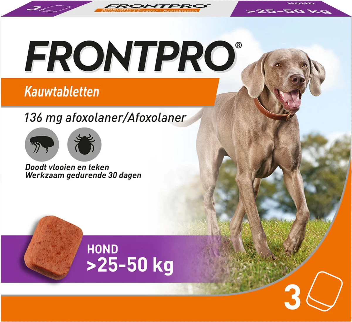 Frontpro Hond XL 25-50 kg 3 tabletten