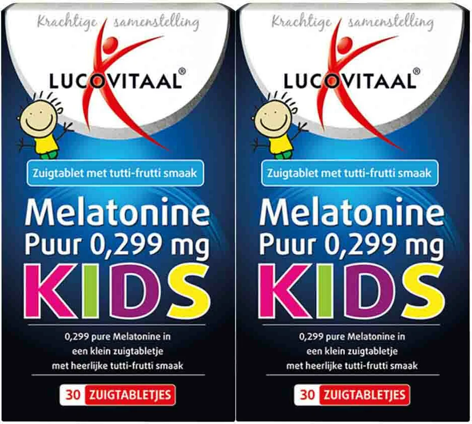 2x Lucovitaal Melatonine Puur Kids 30 zuigtabletten