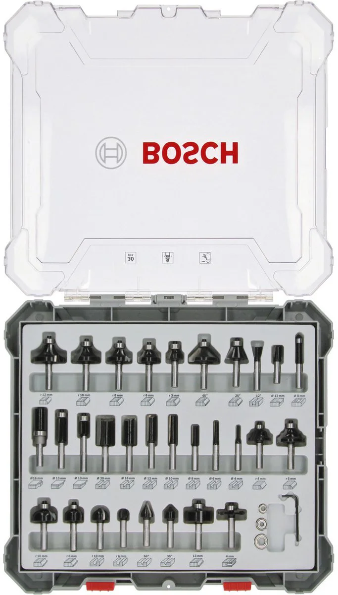 Bosch Professional 30-delige Frezenset met 6mm schacht - 2607017474