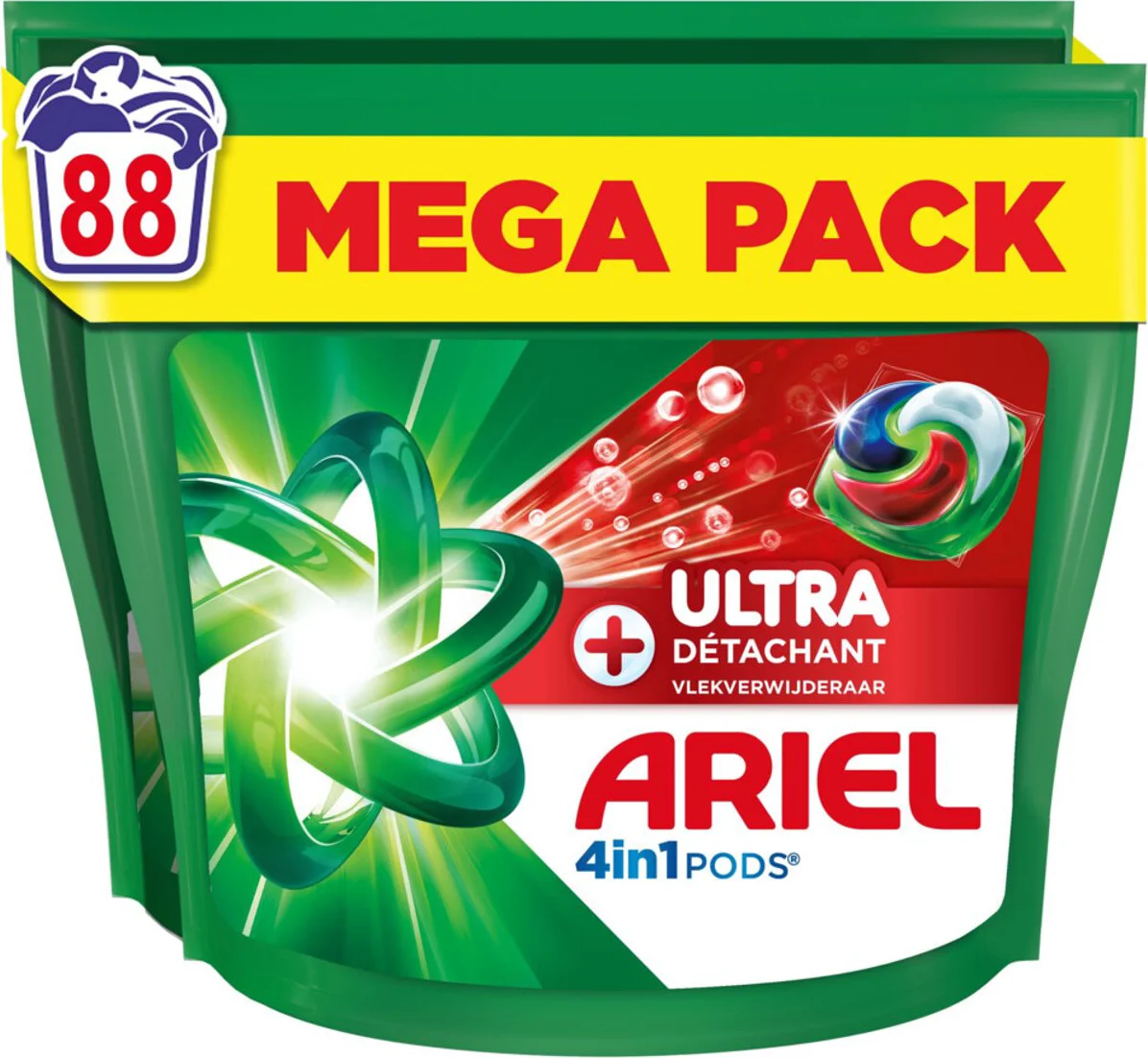 Ariel 4in1 Wasmiddel Pods Ultra Vlekverwijderaar 88 stuks