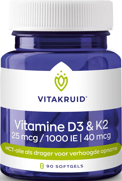 Vitakruid Vitamine D3 K2 90 softgels