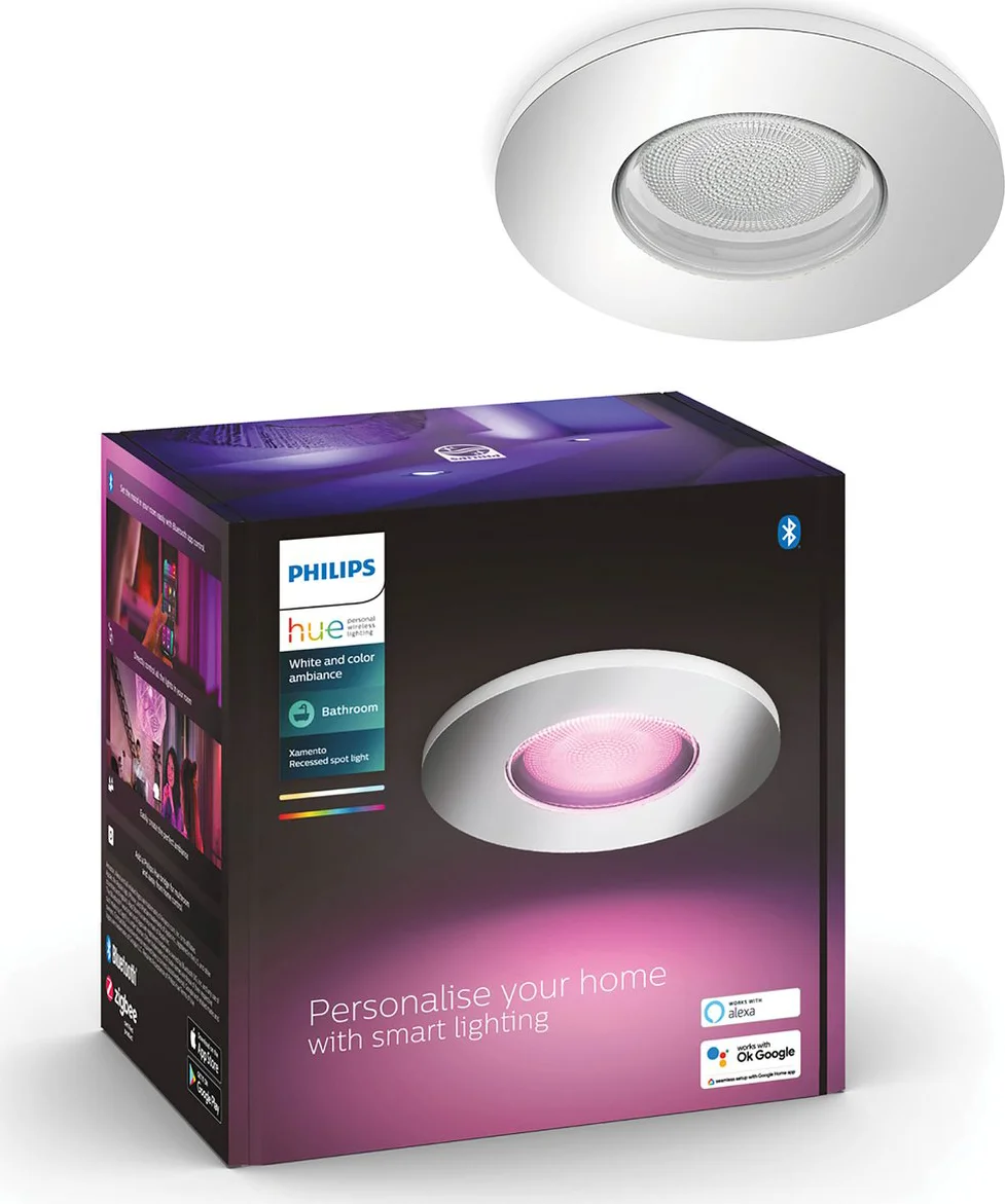 Philips Hue Xamento badkamer inbouwspot White and Color - Chroom - Rond