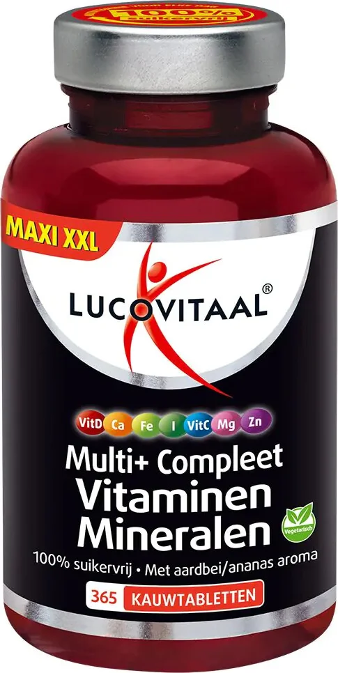 2x Lucovitaal Multi+ Compleet Vitaminen & Mineralen 365 kauwtabletten
