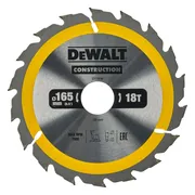 DeWALT Cirkelzaagblad voor Hout | Construction | Ø 165mm Asgat 30mm 18T - DT1936-QZ