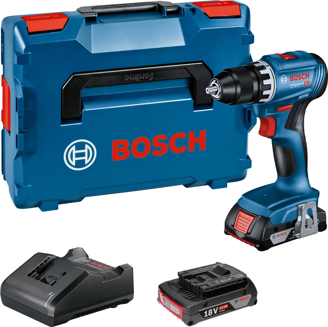 Bosch Professional GSR 18V-45 Accu schroefboormachine 18V 2.0Ah in L-Boxx - 06019K3203