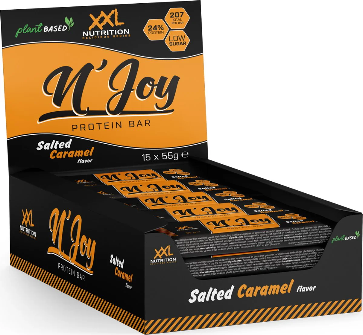 15x XXL Nutrition NJOY Proteïne Bar Vegan Caramel Zout 55 gr
