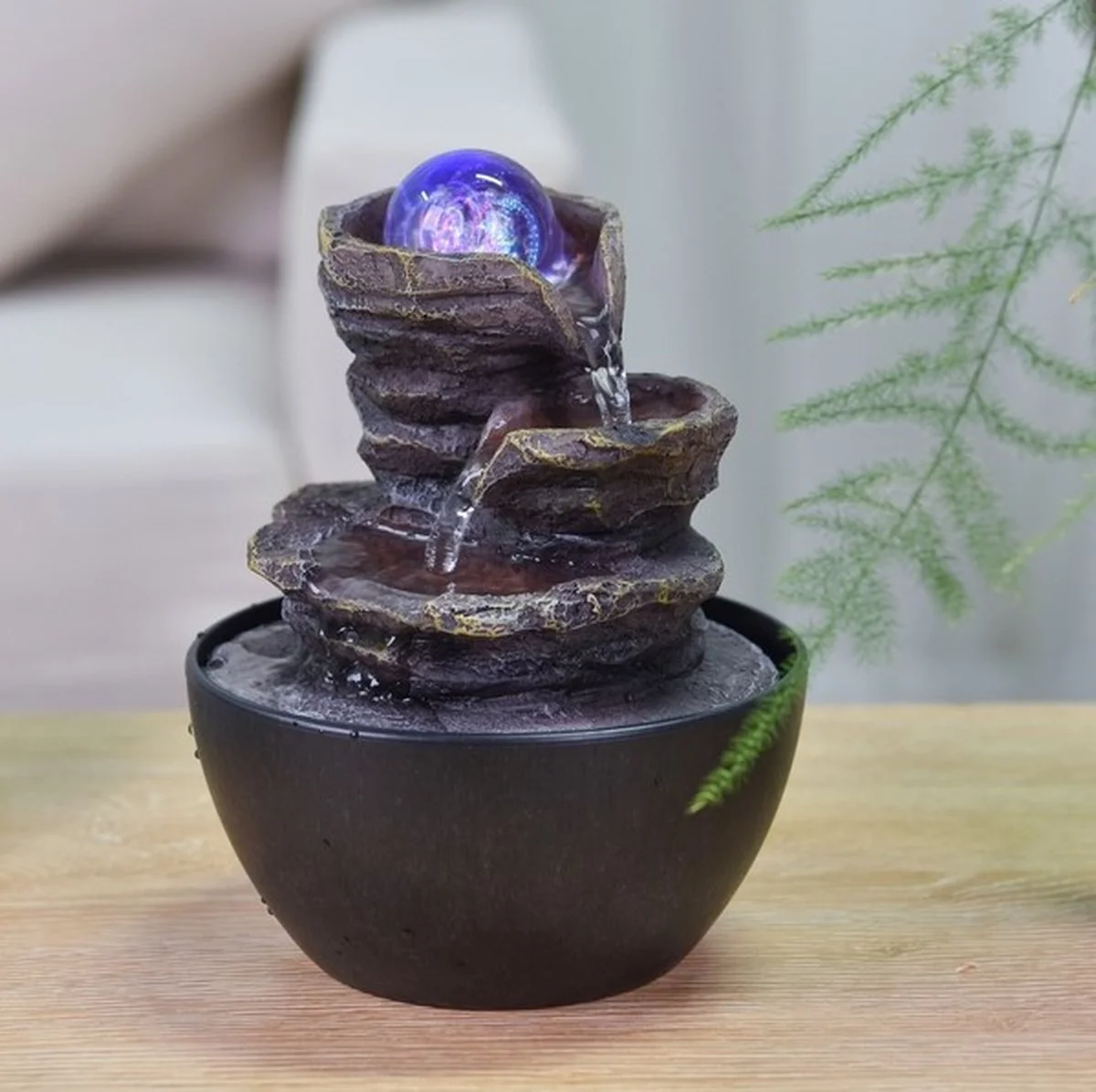 Kamerfontein Guru (18cm) | Binnenfontein | Waterornament | Incl. LED Verlichting | Feng Shui Webwinkel