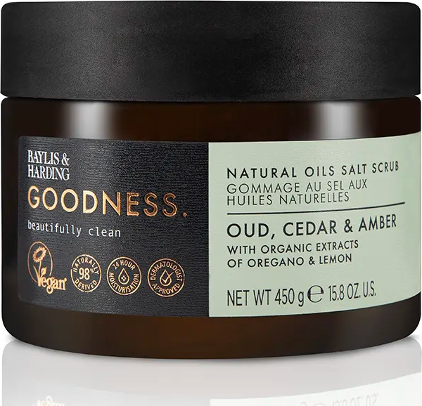 Baylis & Harding Goodness Scrubzout Oud, Cedar & Amber 450GR