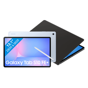 Samsung Galaxy Tab S10 FE Plus 13,1 inch 256GB Wifi Lichtblauw + BlueBuilt Book Case Zwart