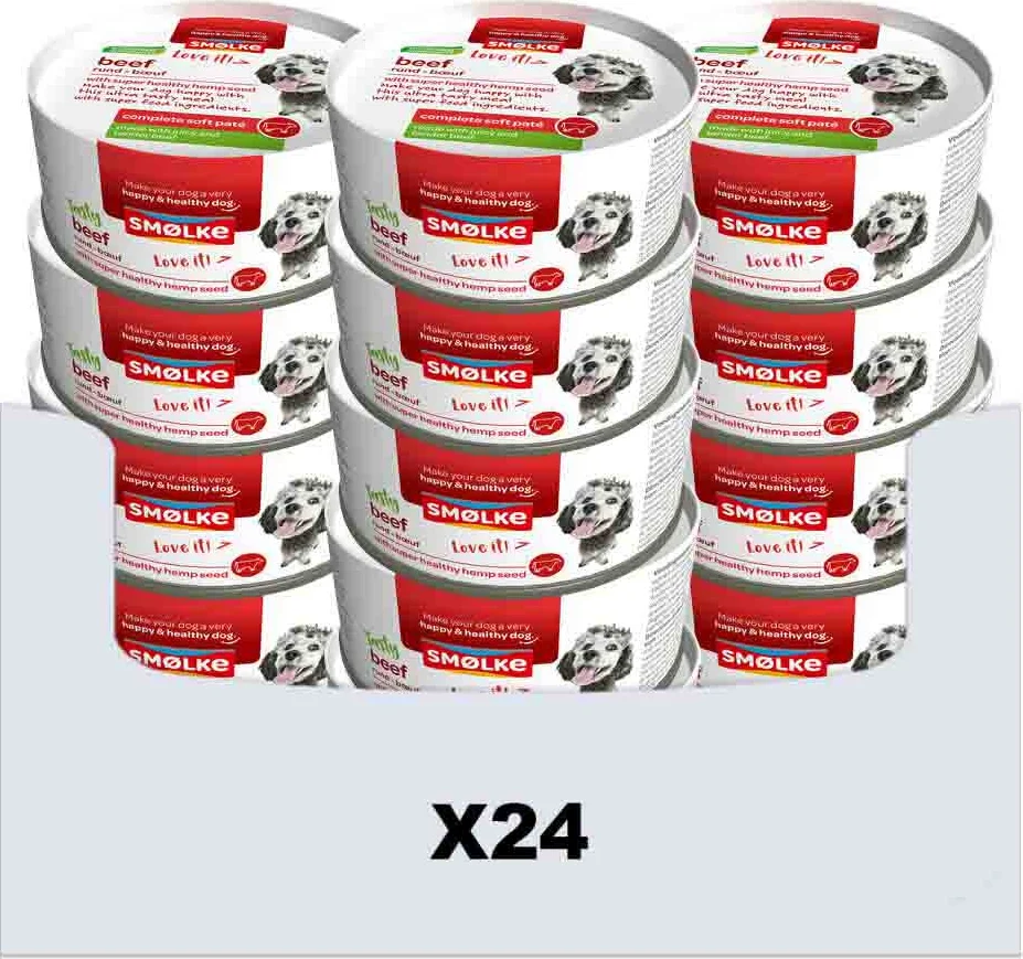 24x Smolke Hondenvoer Soft Paté Rund 125 gr