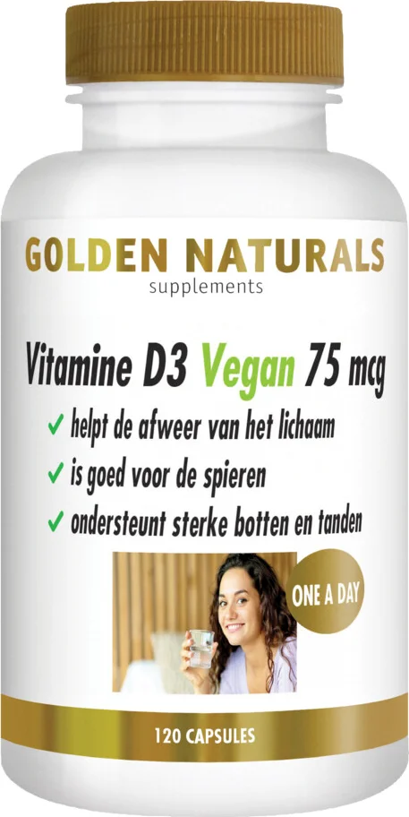 2x Golden Naturals Vitamine D3 75 mcg Vegan 120 capsules