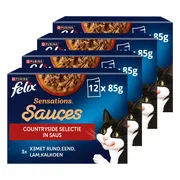 4x Felix Kattenvoer Nat Sensations in Saus Countryside Selectie 12 x 85 gr